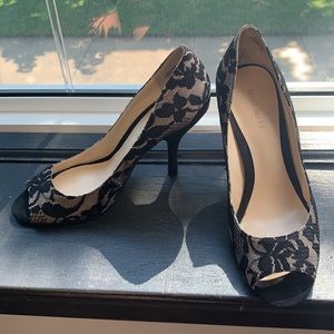 SOLD - Nine West Black Lace Heels - Size 7